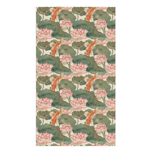 Koi & Lotus Tea Towel - watercolour print