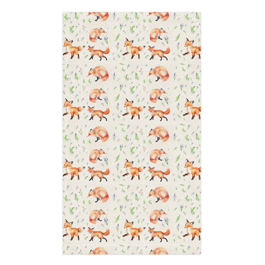 Fox in the Bluebells Tea Towel - watercolour design