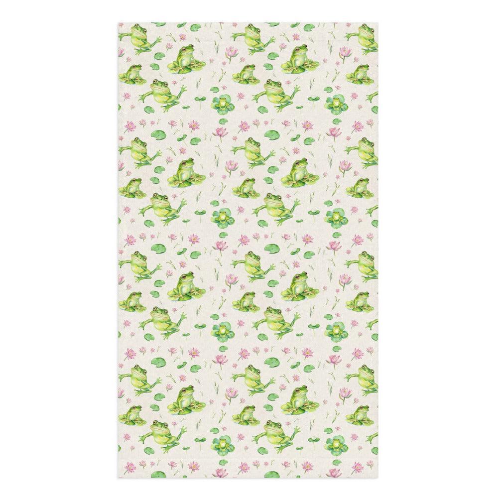 Lily Pond Tea Towel - watercolour design