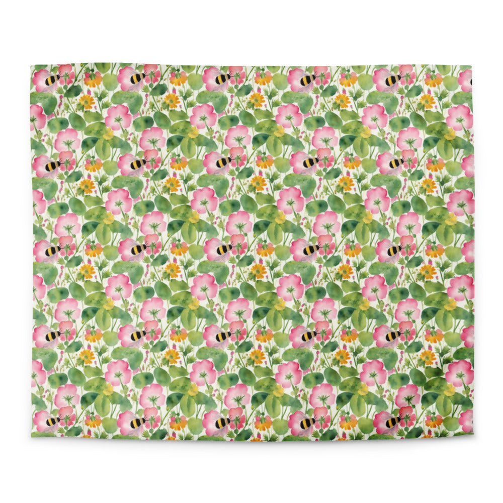 Bumble Garden Duvet Cover - watercolour print
