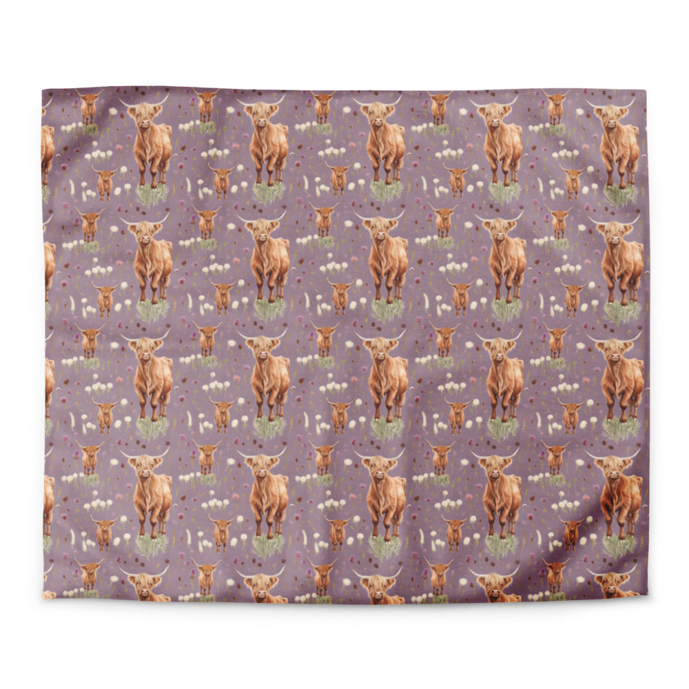 Highland Coo Duvet Cover - watercolour print