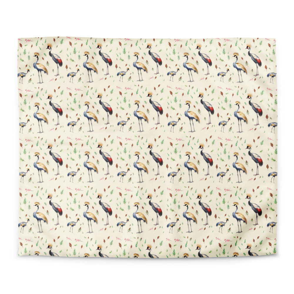 Crane & Pine Duvet Cover - watercolour design, view 2