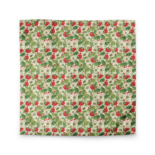 Strawberry & Daisy Duvet Cover - watercolour print