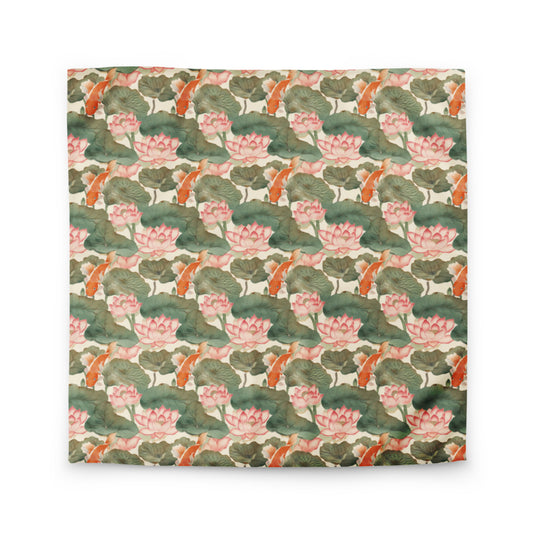 Koi & Lotus Duvet Cover - watercolour print