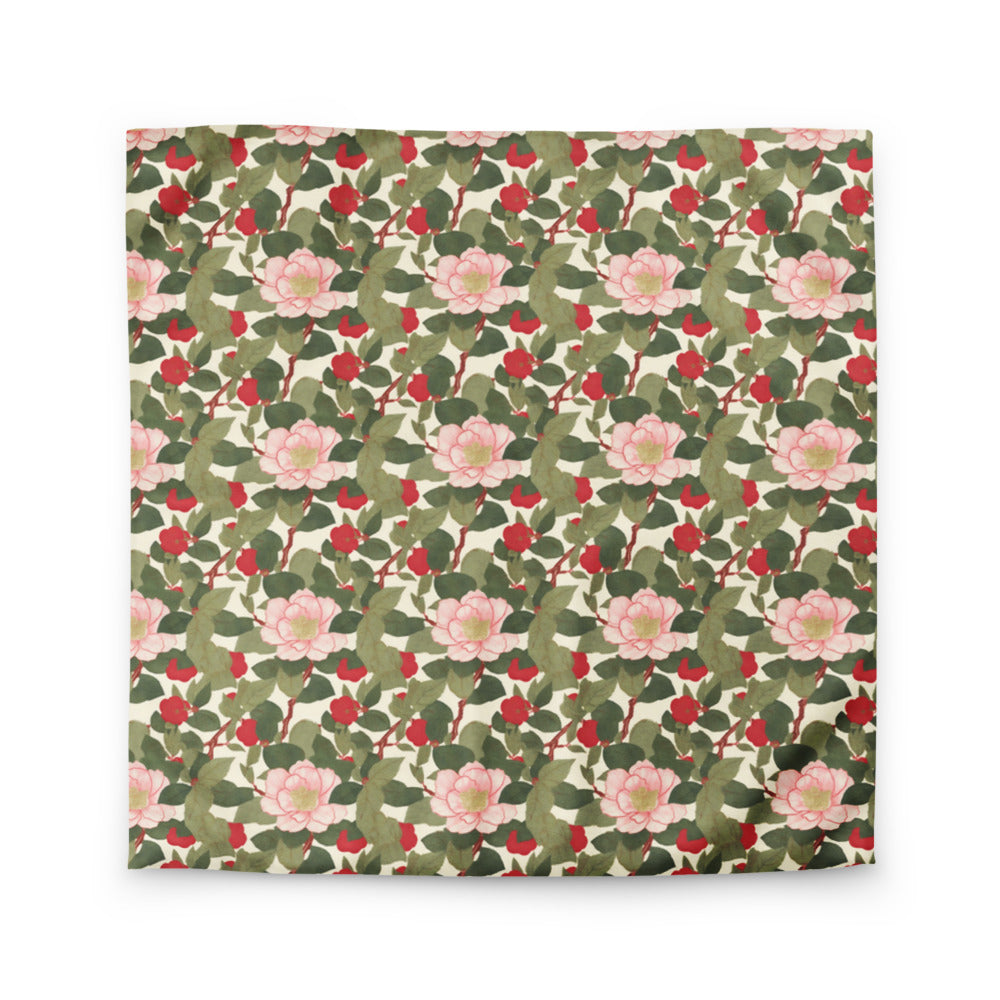 Red Camellia Duvet Cover - watercolour print