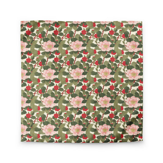 Red Camellia Duvet Cover - watercolour print