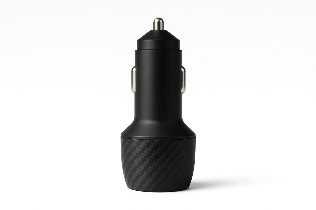 Dual Port Car Charger - PD 30W & QC 18W Fast Charging with Carbon Fiber Design