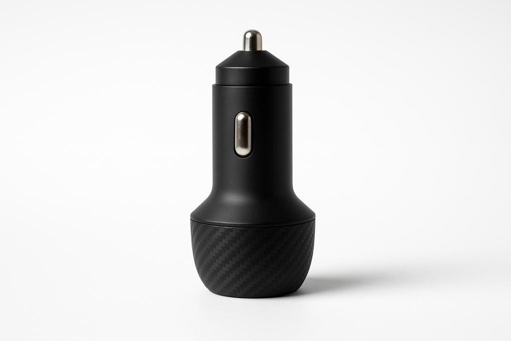 Dual Port Car Charger - PD 30W & QC 18W Fast Charging with Carbon Fiber Design