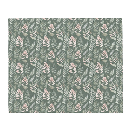 Sage Fern Throw - watercolour print