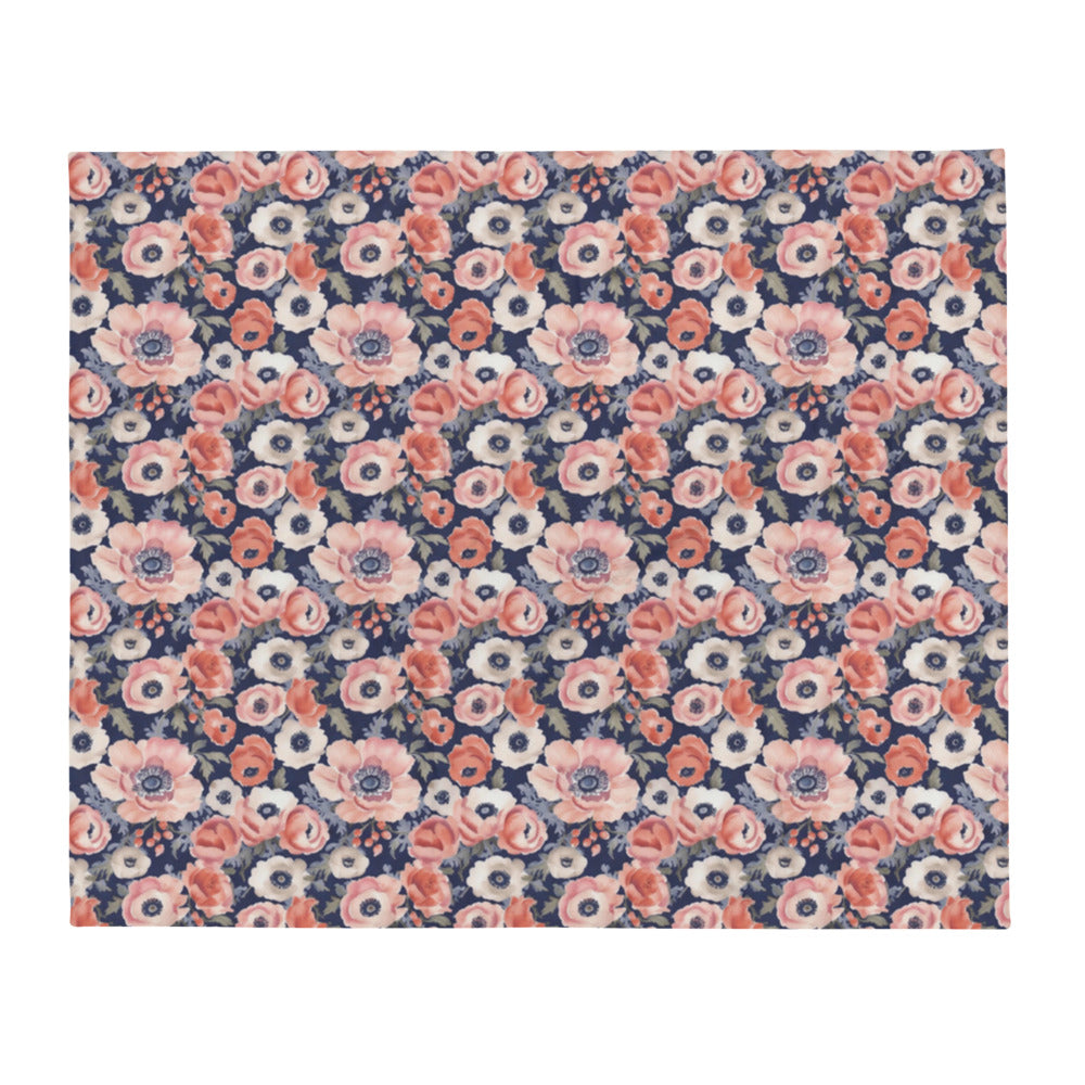 Anemone Dance Throw - watercolour print