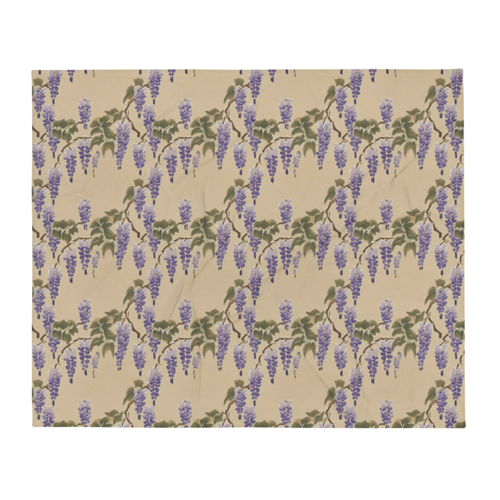 Wisteria Cascade Throw - watercolour print