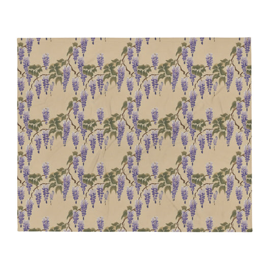 Wisteria Cascade Throw - watercolour print