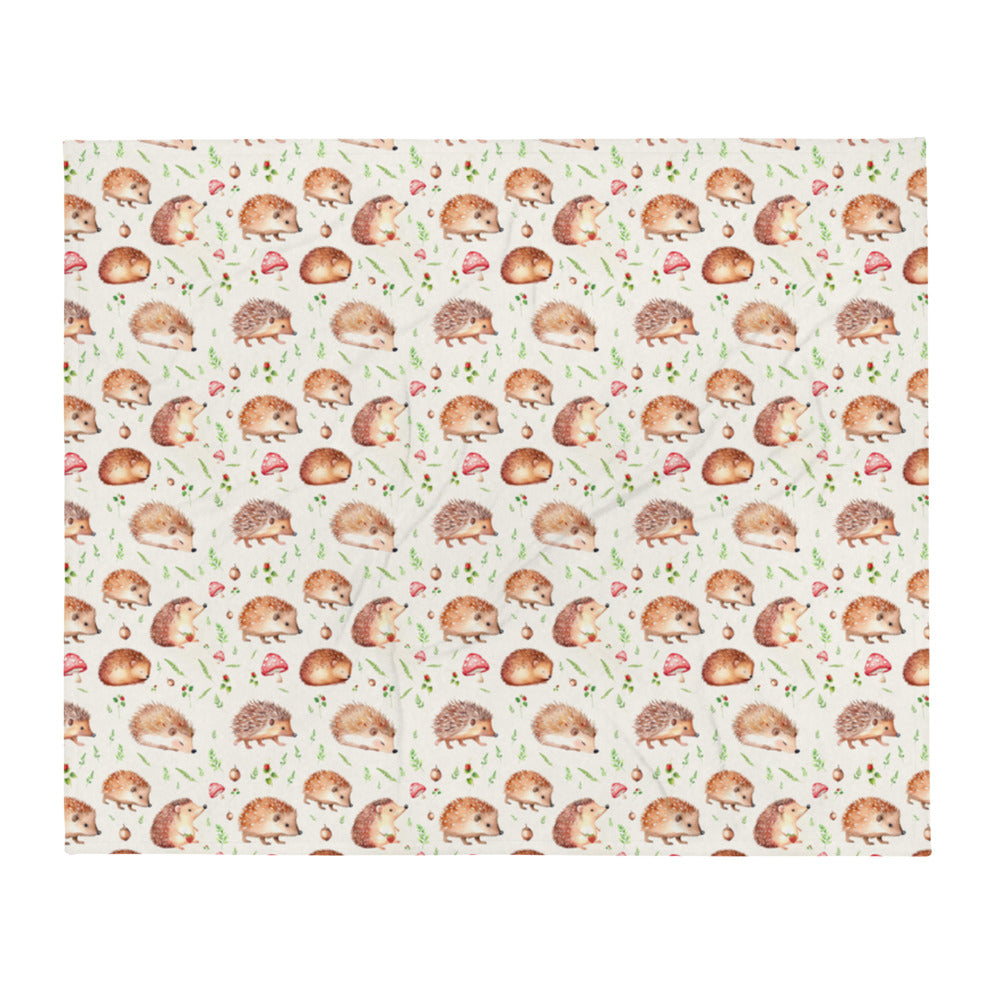 Hedgehog Hollow Throw - watercolour design