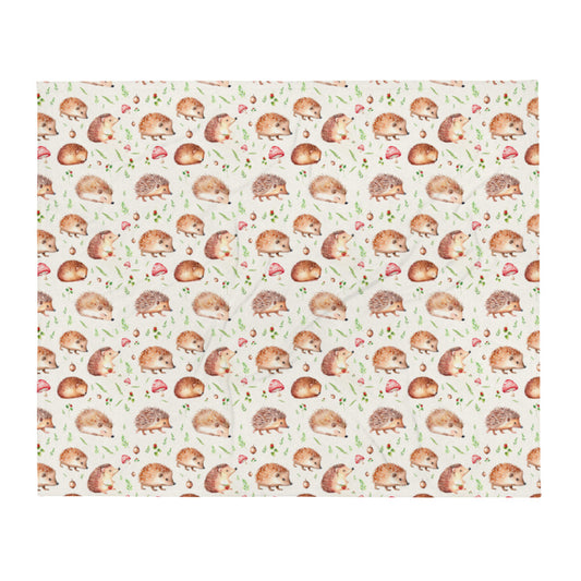 Hedgehog Hollow Throw - watercolour design