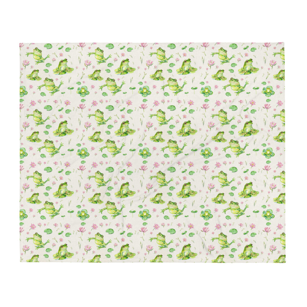 Lily Pond Throw - watercolour design