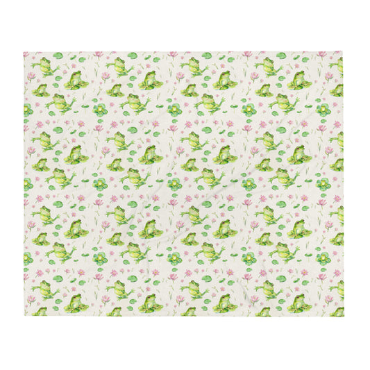 Lily Pond Throw - watercolour design