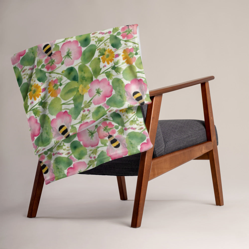 Bumble Garden Throw - shown in a home setting
