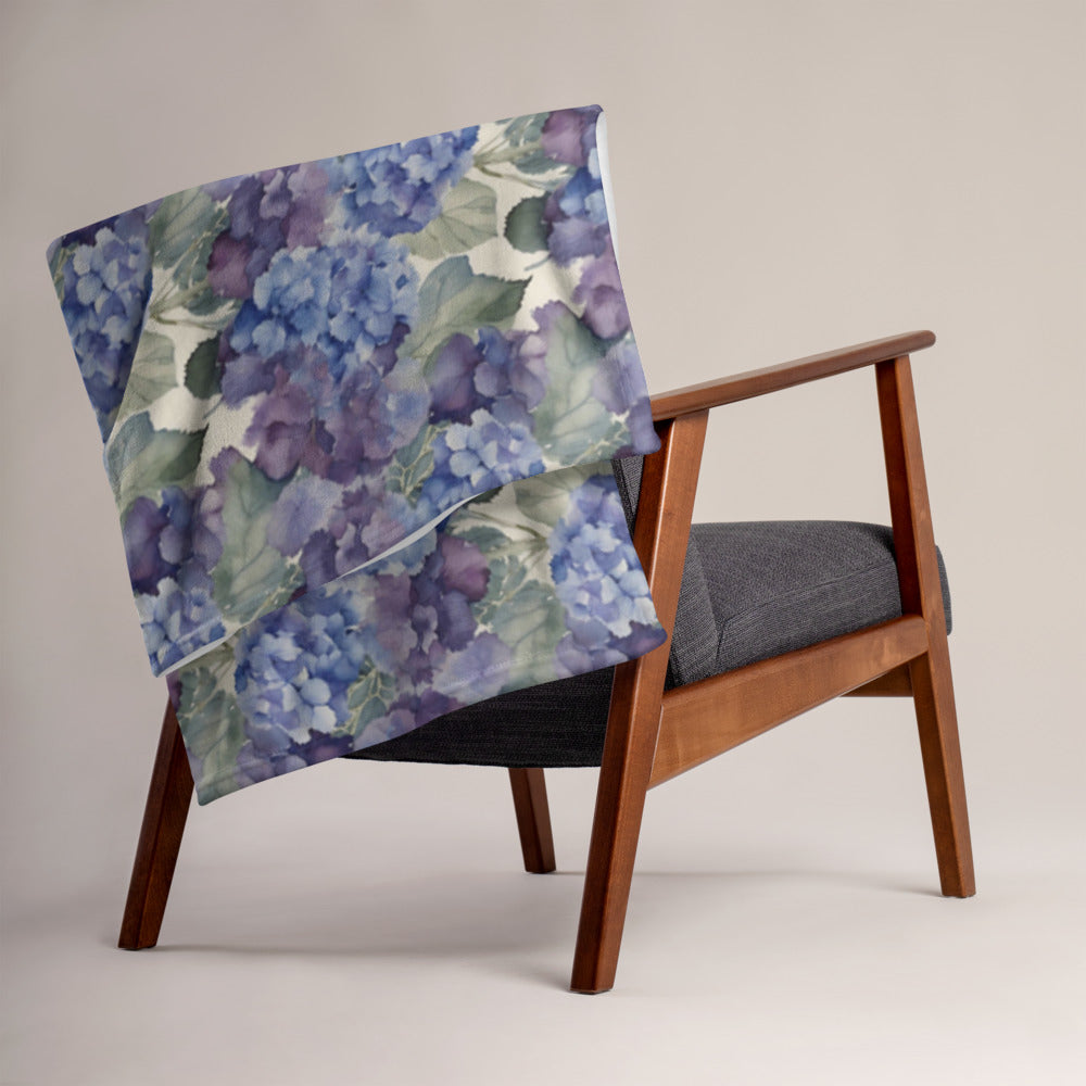 Hydrangea Haze Throw - shown in a home setting