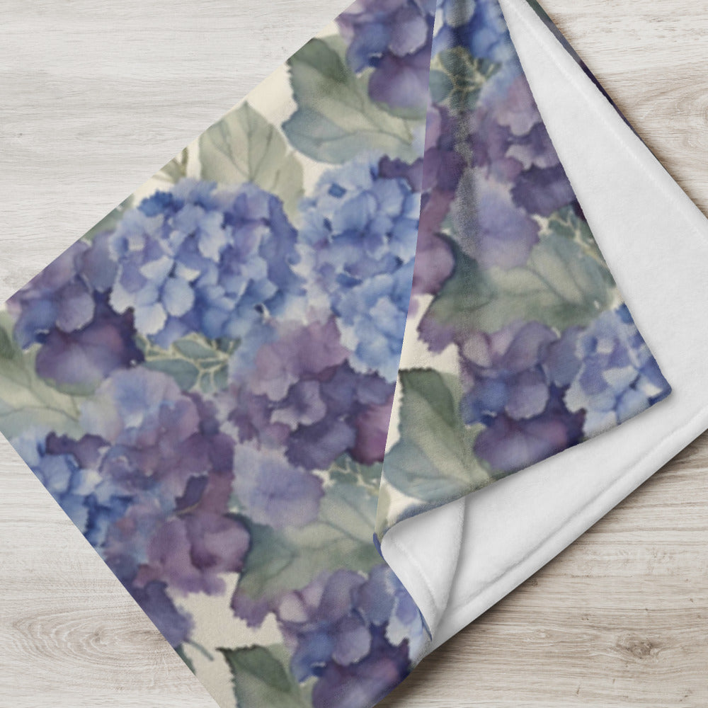 Hydrangea Haze Throw - shown in a home setting