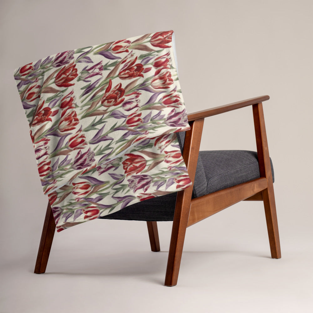 Tulip Parade Throw - shown in a home setting