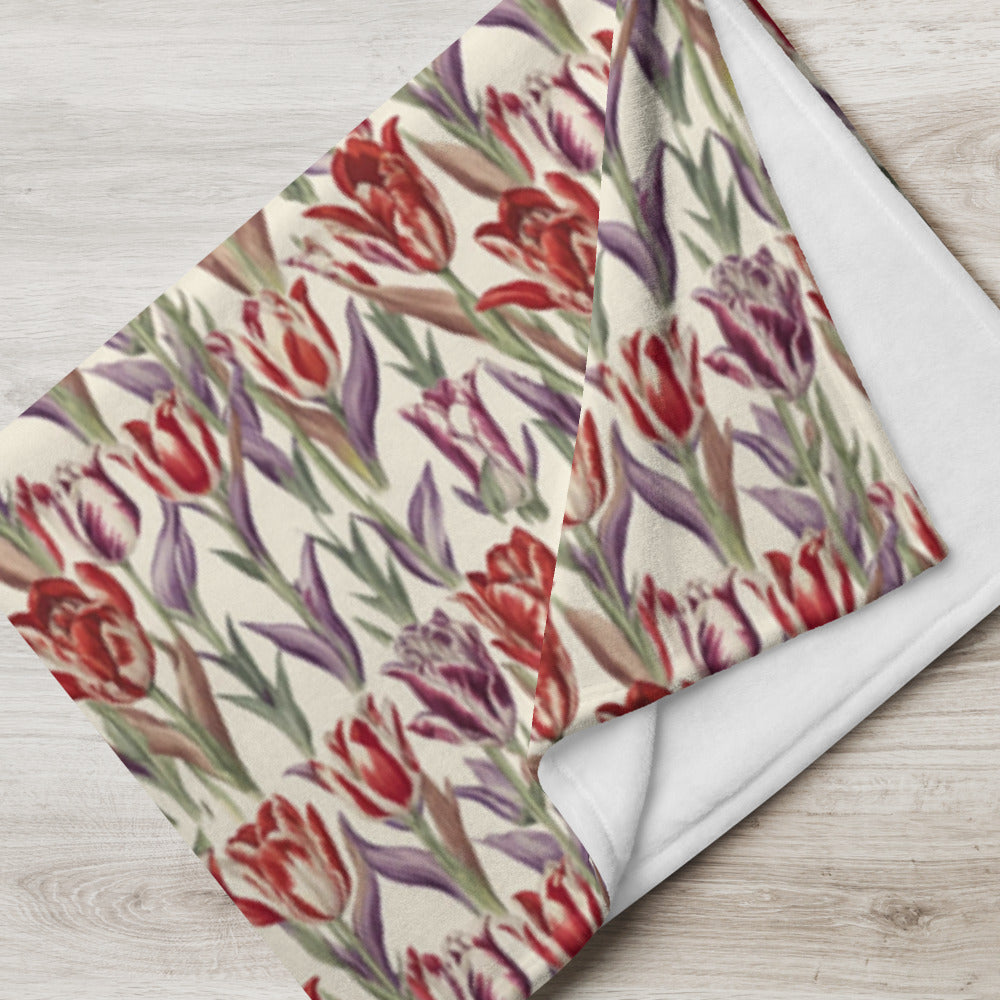 Tulip Parade Throw - shown in a home setting