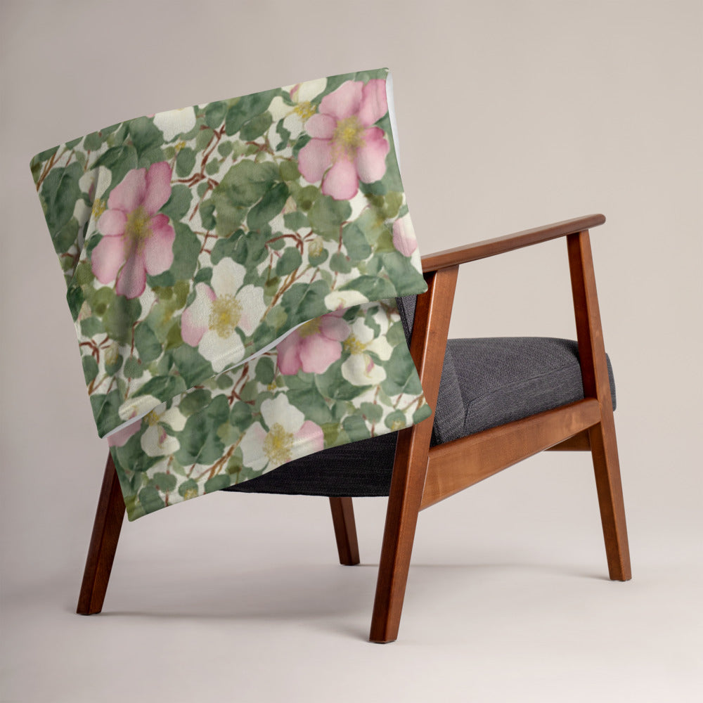 Wild Rose Throw - shown in a home setting