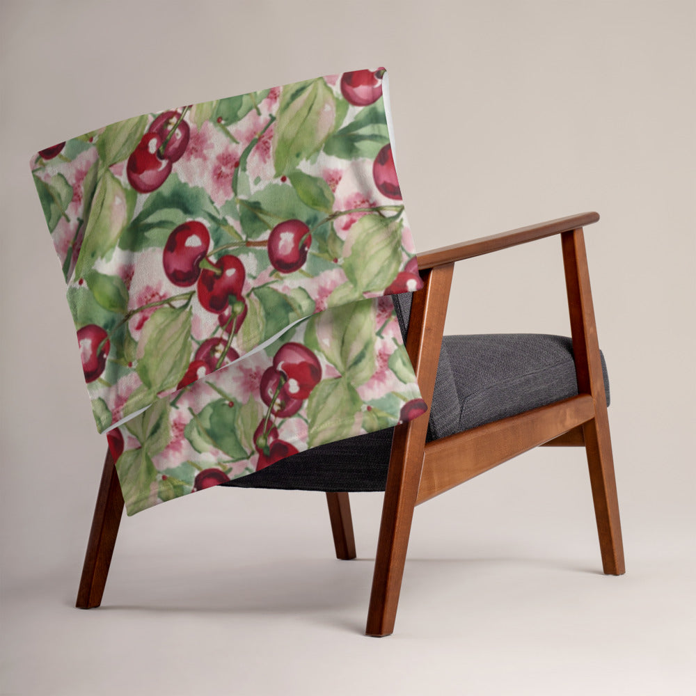 Cherry Orchard Throw - shown in a home setting