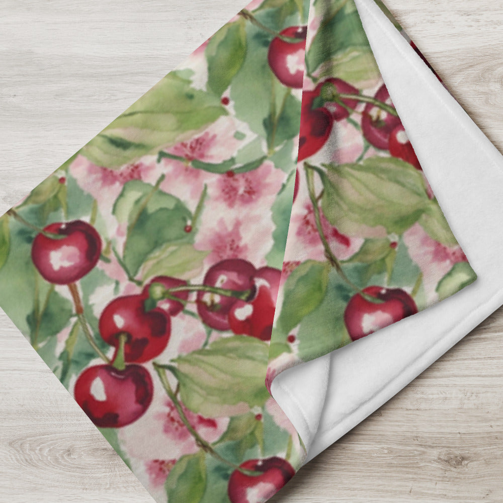 Cherry Orchard Throw - shown in a home setting