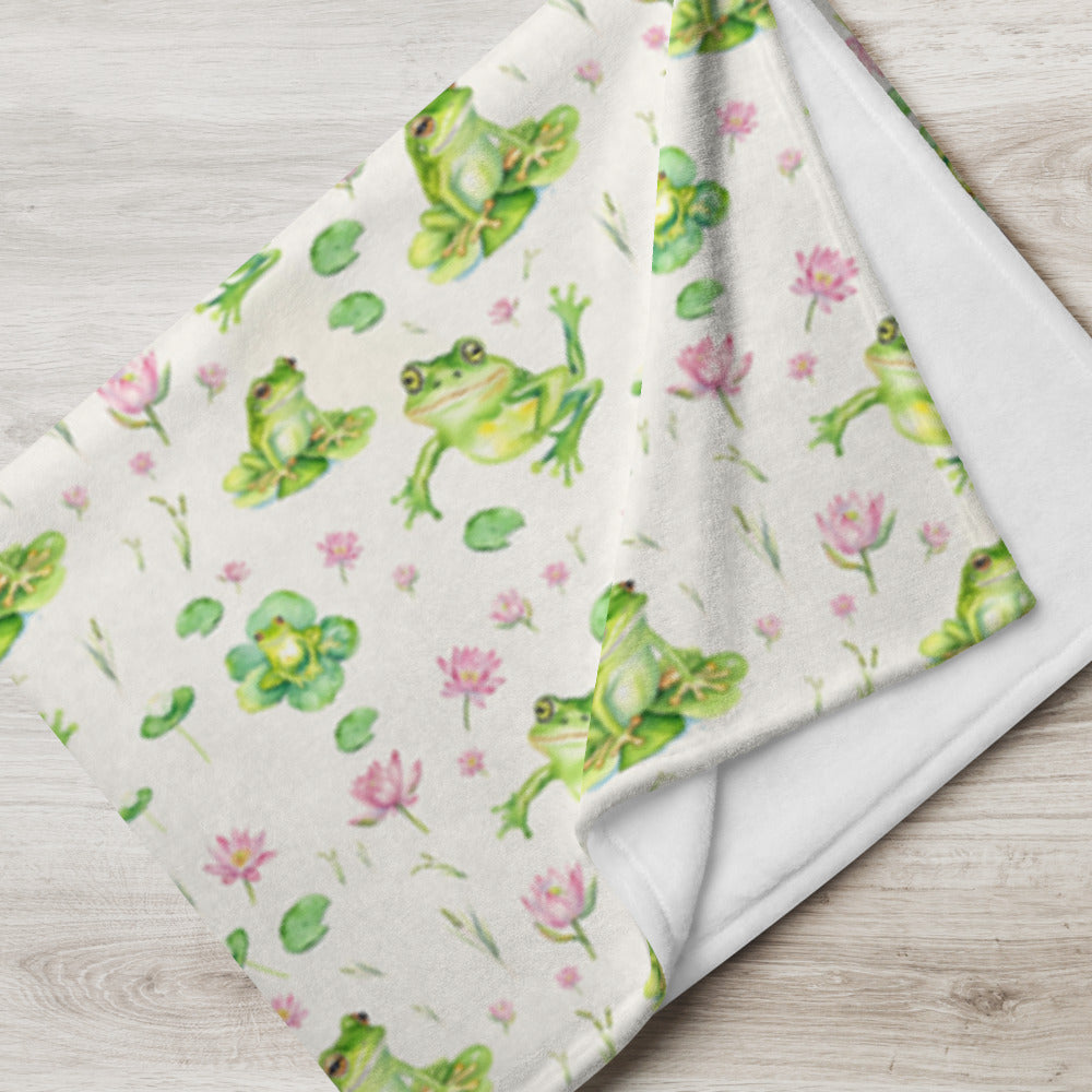 Lily Pond Throw - watercolour design, view 3