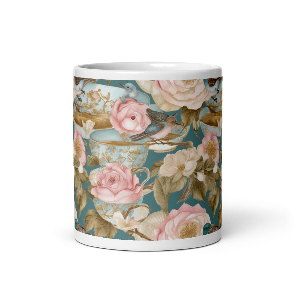 Teatime Roses Mug - watercolour print