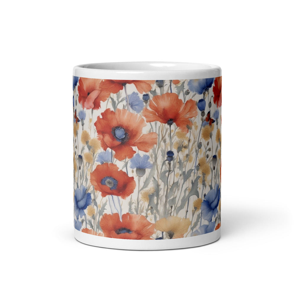 Butterfly Meadow Mug - watercolour print