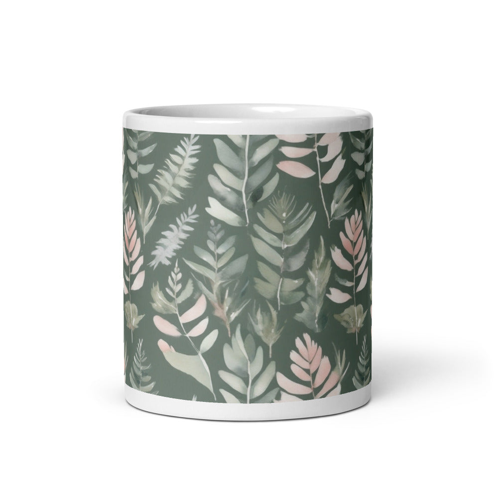 Sage Fern Mug - watercolour print