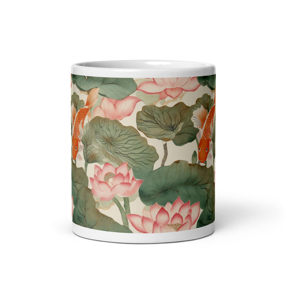 Koi & Lotus Mug - watercolour print