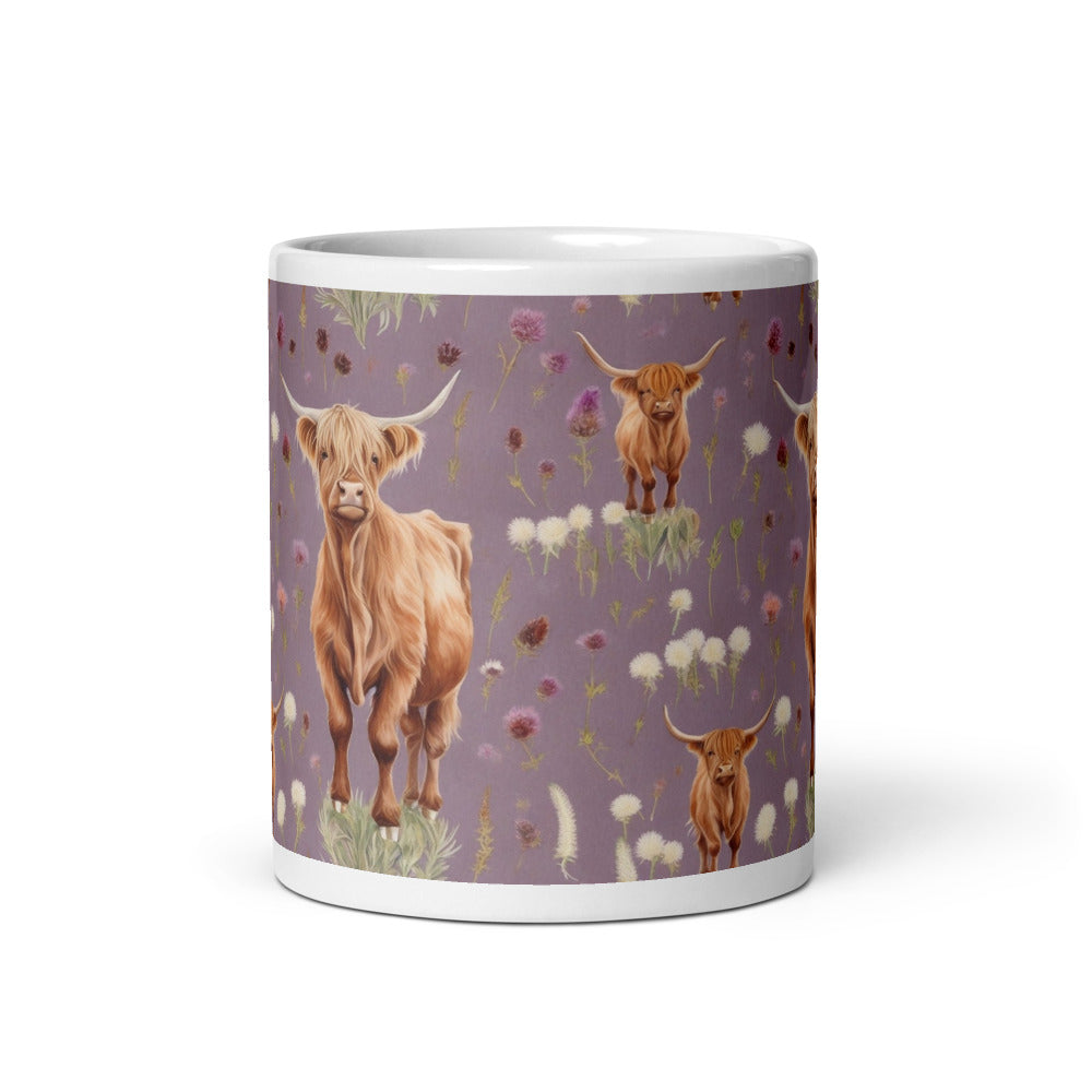 Highland Coo Mug - watercolour print