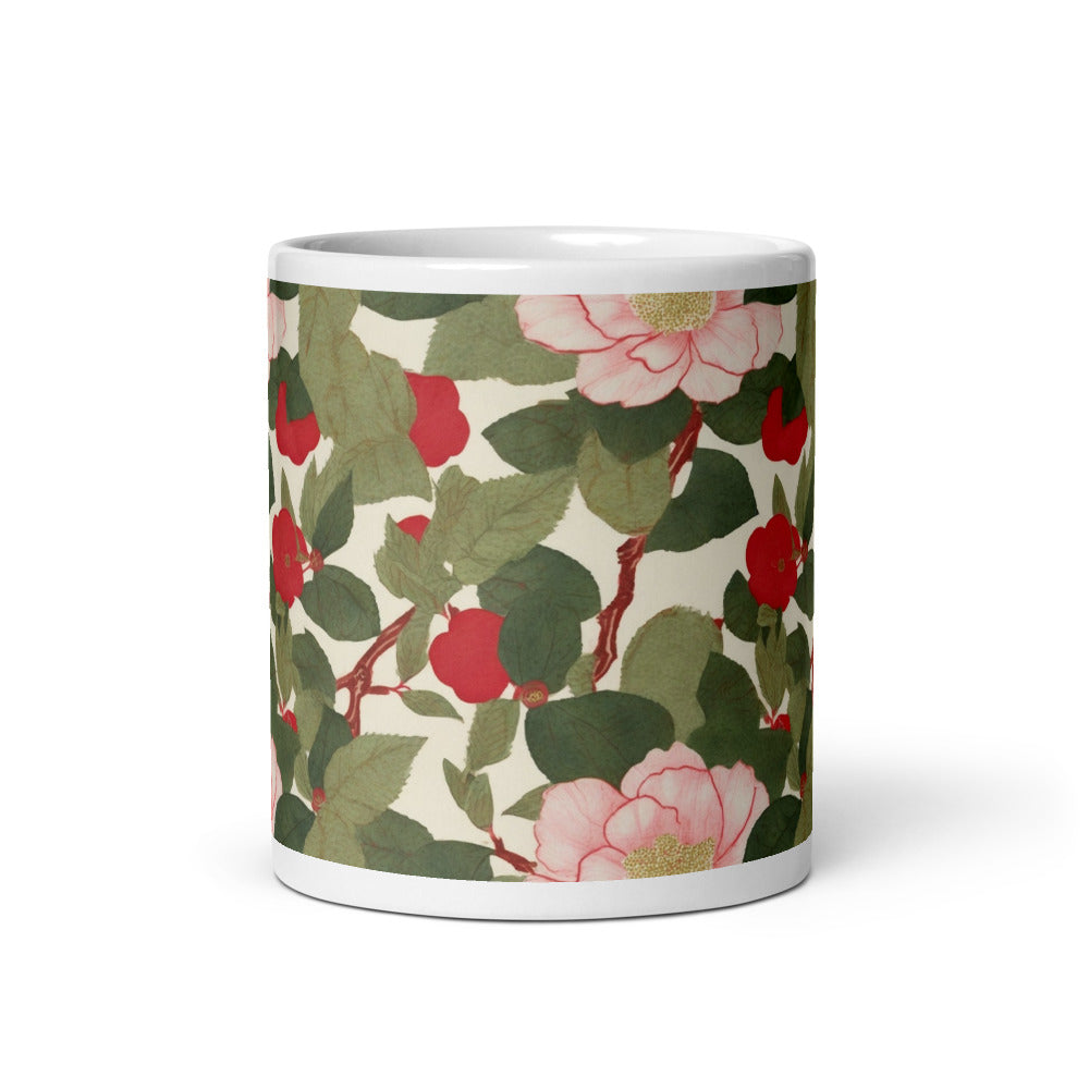 Tasse Red Camellia - impression aquarelle
