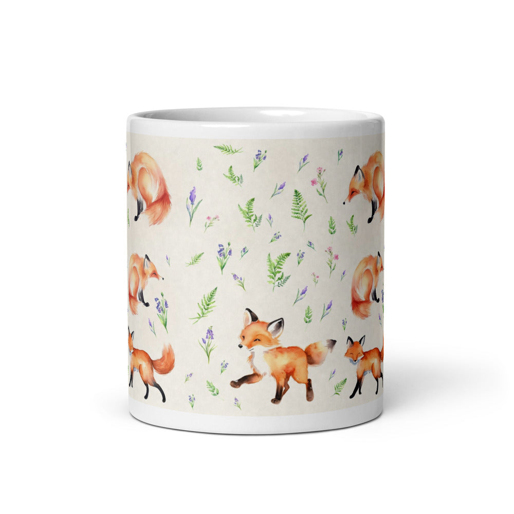 Tasse Fox in the Bluebells - motif aquarelle, vue 3