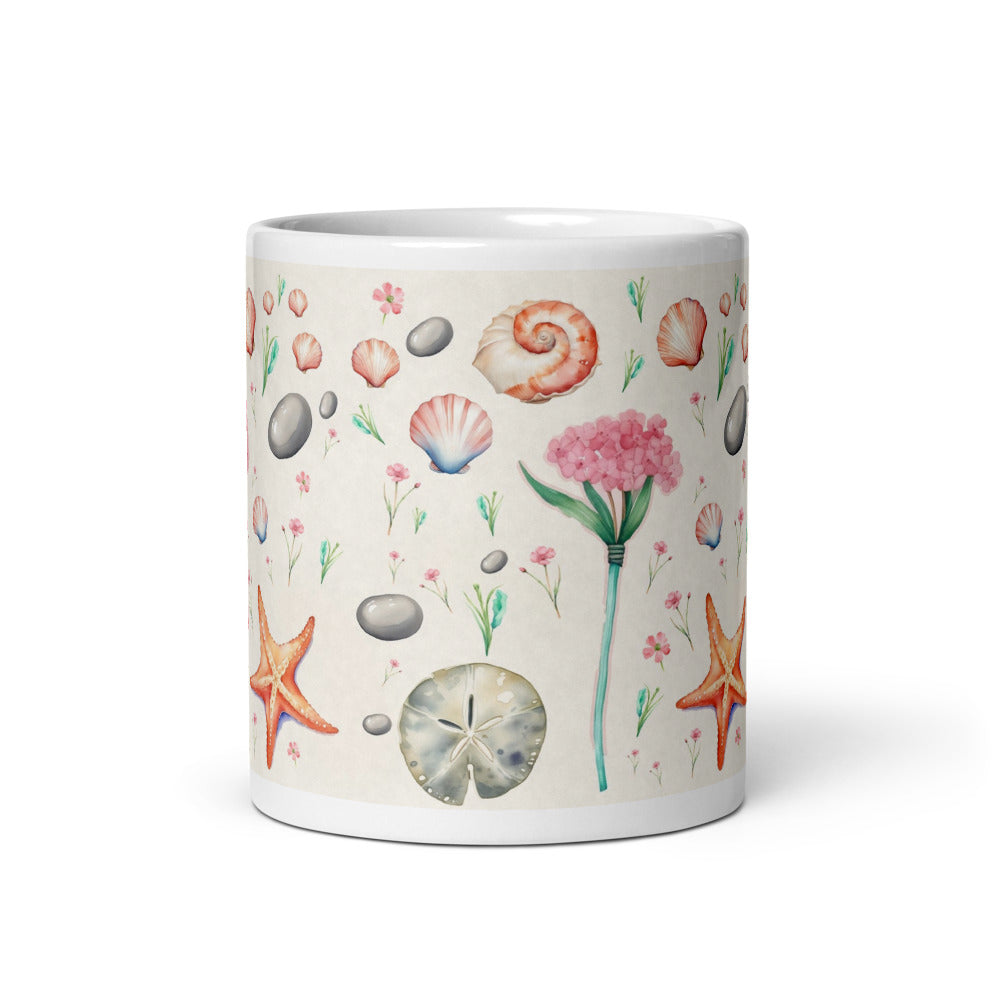 Shore Treasures Mug - watercolour print