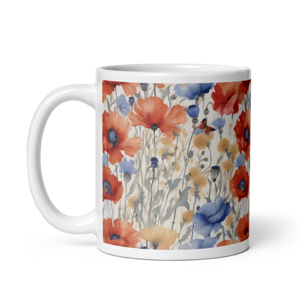 Butterfly Meadow Mug - watercolour print