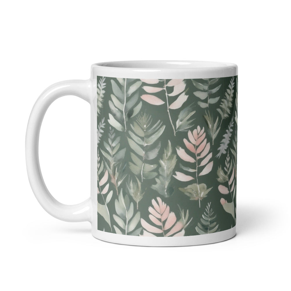 Sage Fern Mug - watercolour print