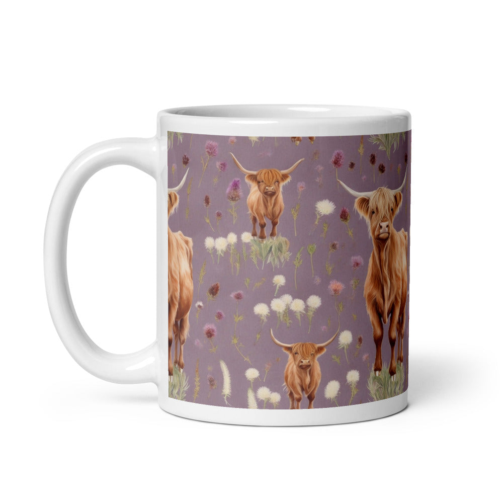 Highland Coo Mug - watercolour print