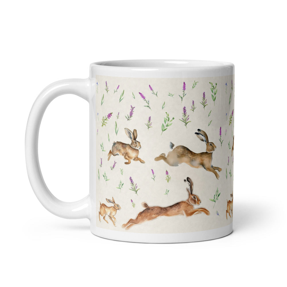 Highland Hares Mug - watercolour design, view 2