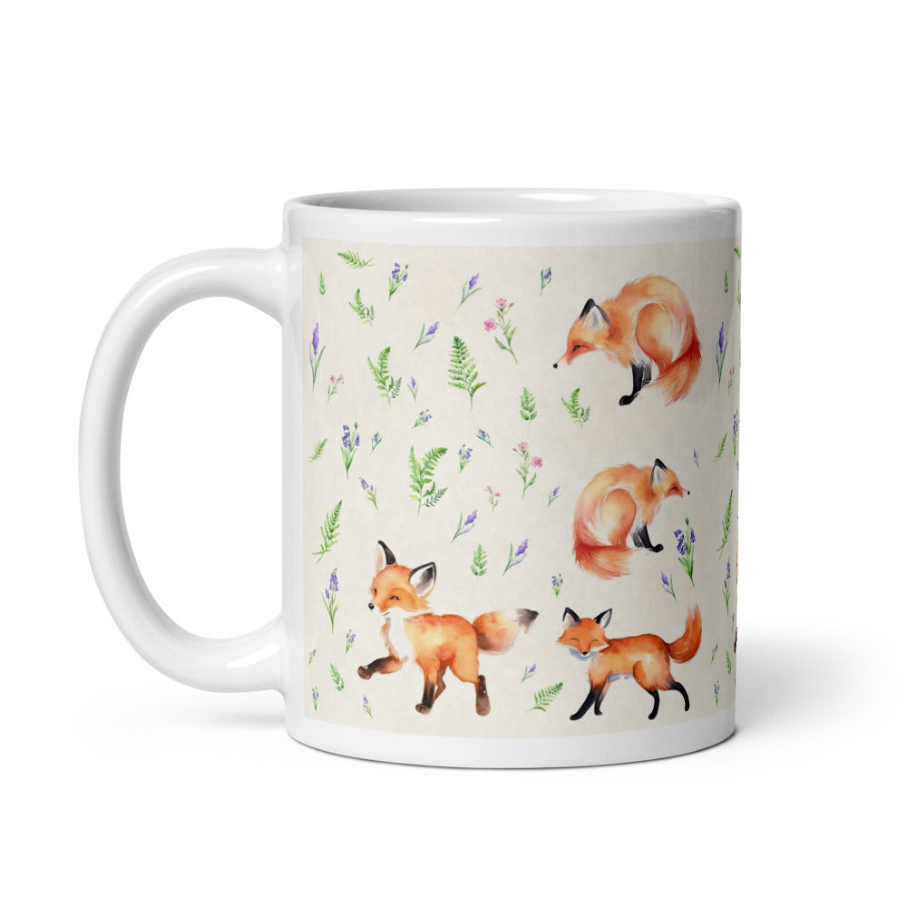 Tasse Fox in the Bluebells - motif aquarelle, vue 2