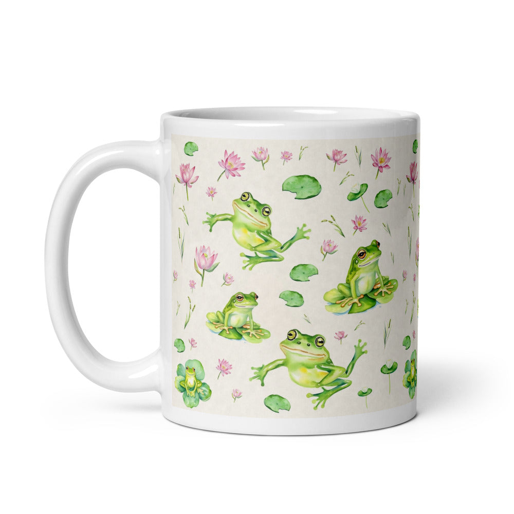 Lily Pond Mug - watercolour design, view 2