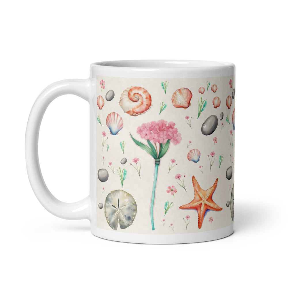 Shore Treasures Mug - watercolour print