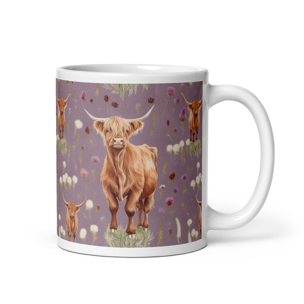 Highland Coo Mug - watercolour print