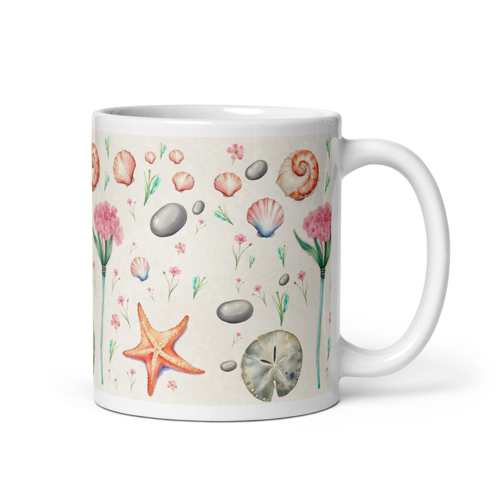 Shore Treasures Mug - watercolour print