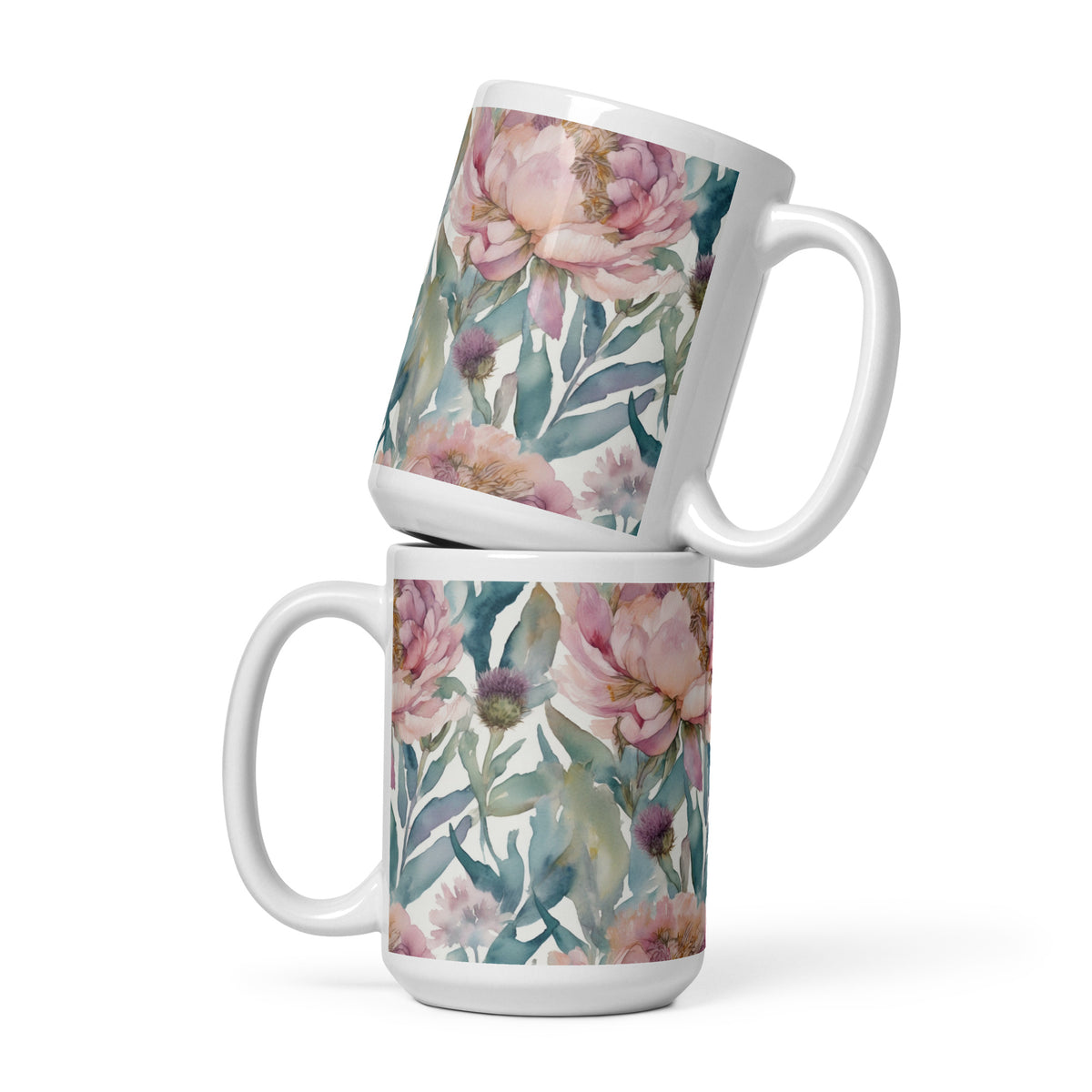 Highland Peony Mug - watercolour print